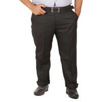 Parx Black Regular Fit Formal Trouser