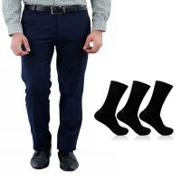 Livster Blue Regular Flat Trouser Free Socks
