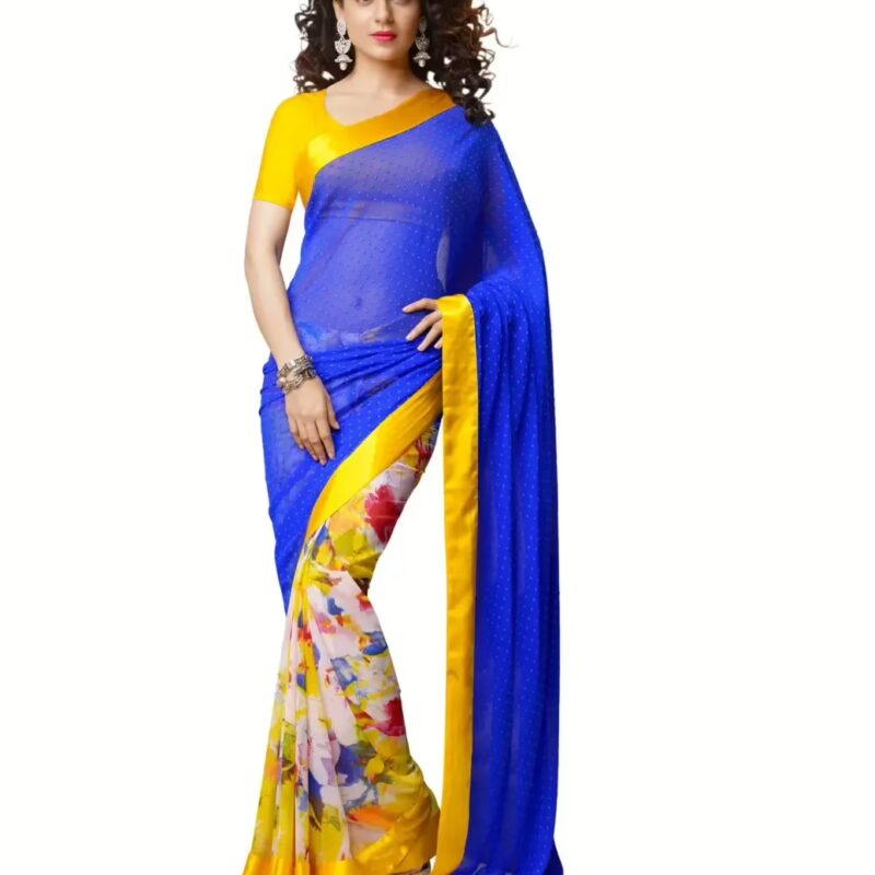 Mizzoli Multi Pure Georgette Printed Saree