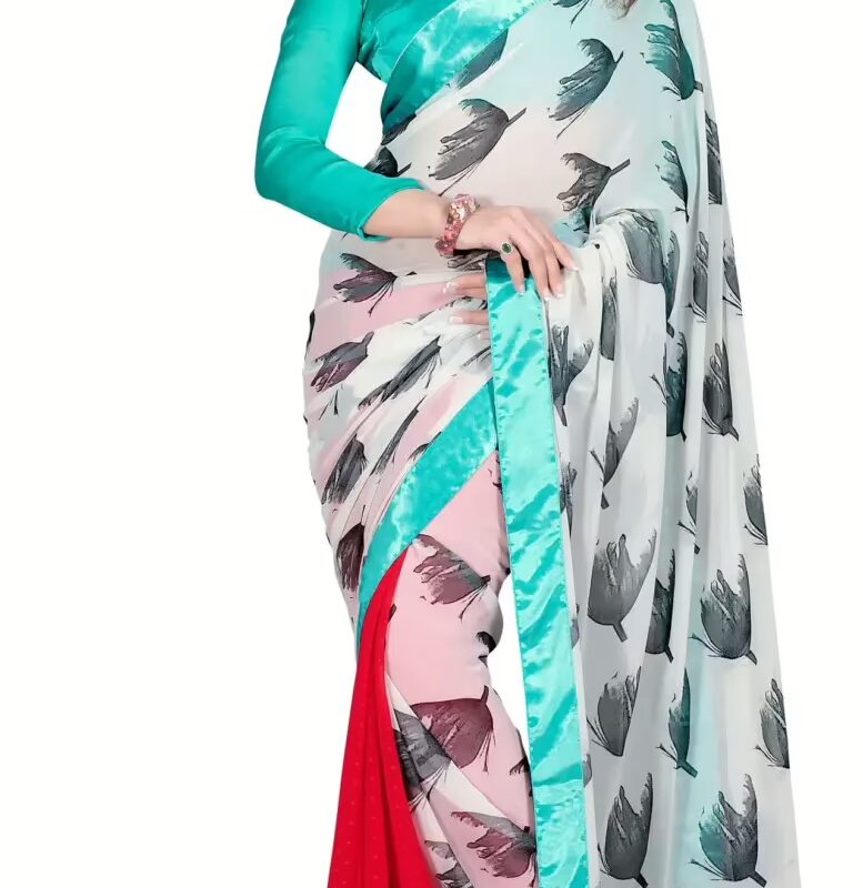 Mizzoli Georgette Multi Printed Saree