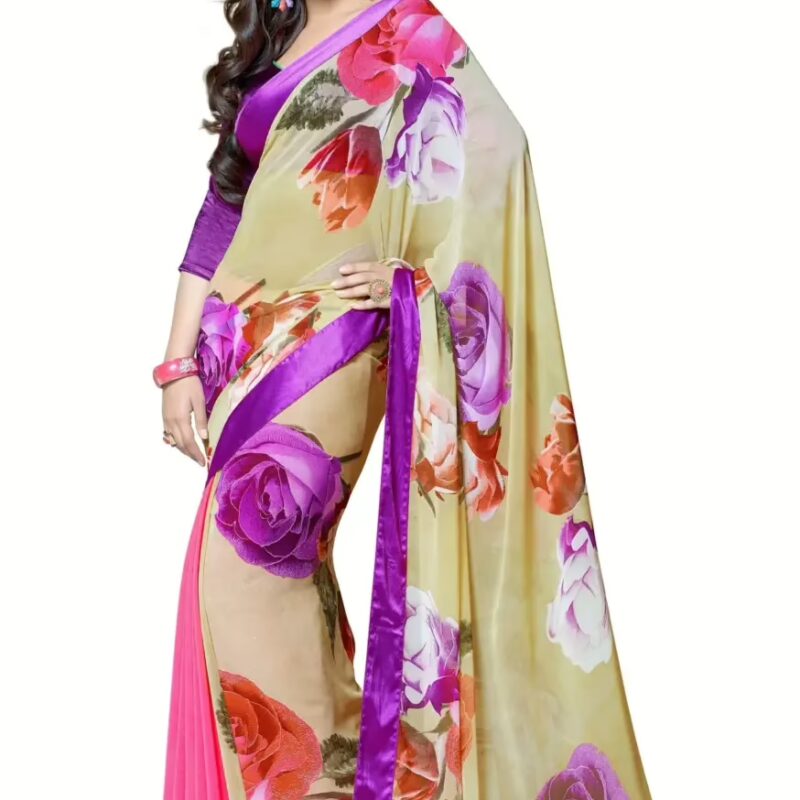 Mizzoli Multi Georgette Casual Print Saree