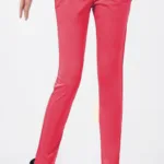 Creamson Red Side Pocket Buttoned Elastic Waist Jegging Size-30,32,34