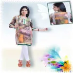 Multicolor Printed Party Kurti with Abstract Print