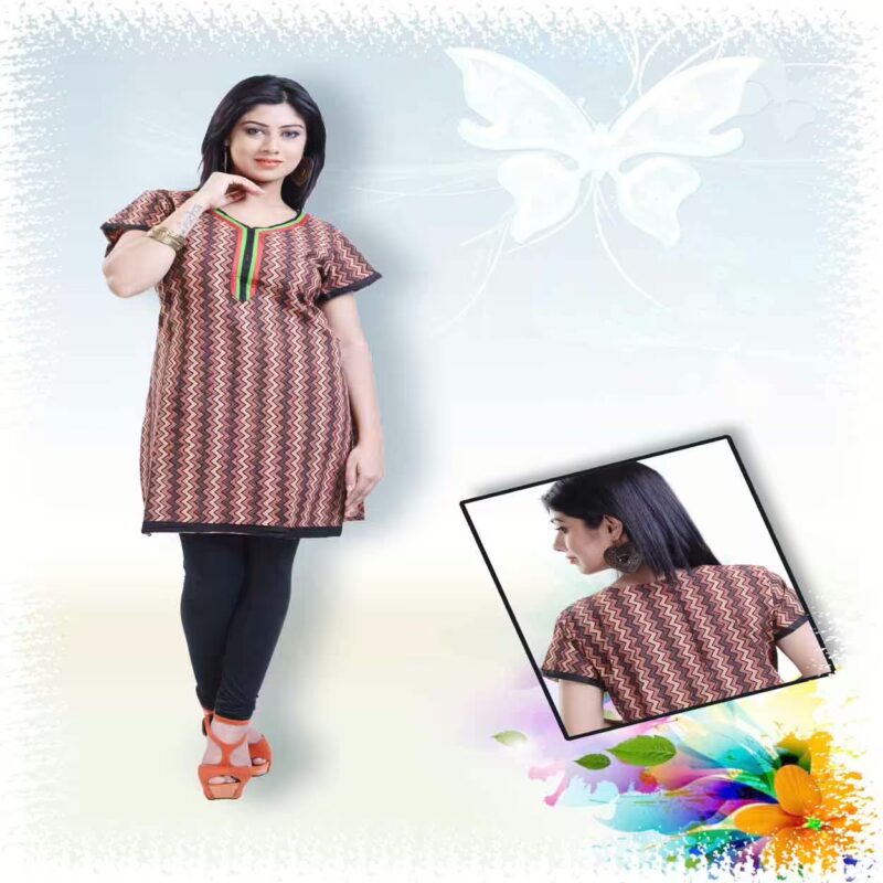 Stylish Party Kurti with Wave Style Print