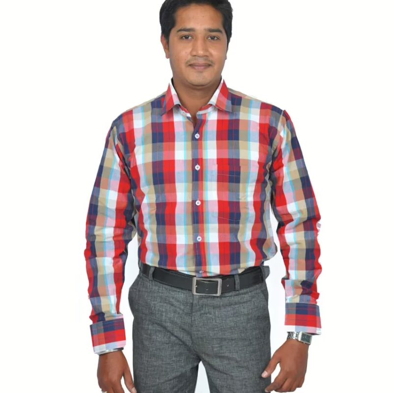 Unicot Red Colored Checks Shirt