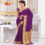 Sindoor 2 Dark Magenta New Fancy Crepe Saree