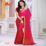 Sindoor 2 Deep Pink New Fancy Crepe Saree