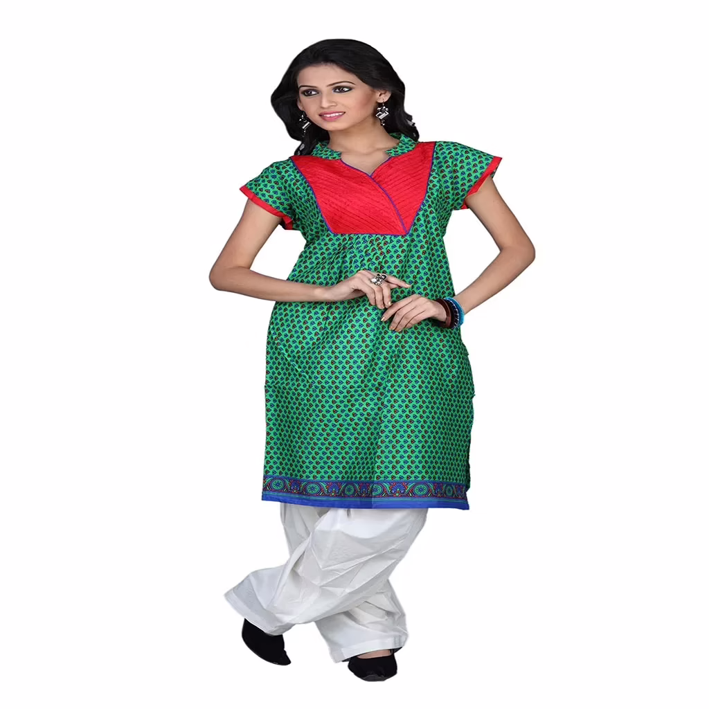Pazaar Jungle Green printed party kurti - Image 2