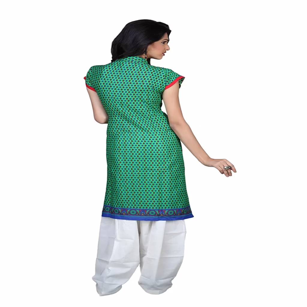 Pazaar Jungle Green printed party kurti