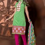 Antra Green Color Embroidered Designer Unstitched Salwar Kameez