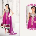 Pazaar Kaanchi Red Violet Embroidered Anarkali Salwar Kameez