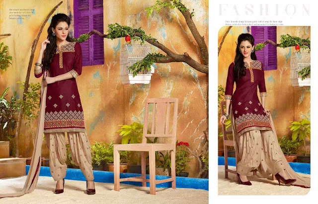 Hi-Fashion Maroon  Embroidered Straight Suit