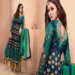 Hi-Fashion Navy Embroidered  Anarkali  Suit