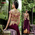 Hi-Fashion Violet Embroidered  Anarkali  Suit