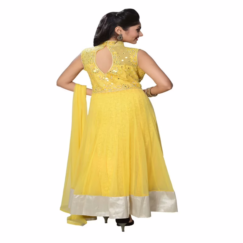 Pazaar Maize Yellow embroidered kameez - Image 2
