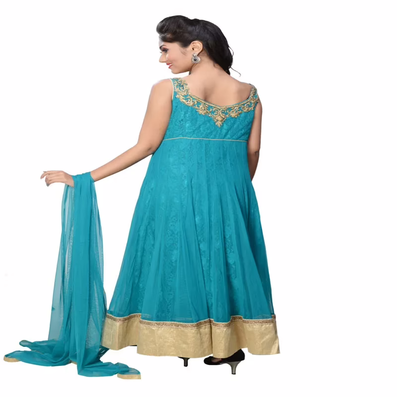 Pazaar Bondi Blue embroidered party anarkali kameez - Image 2