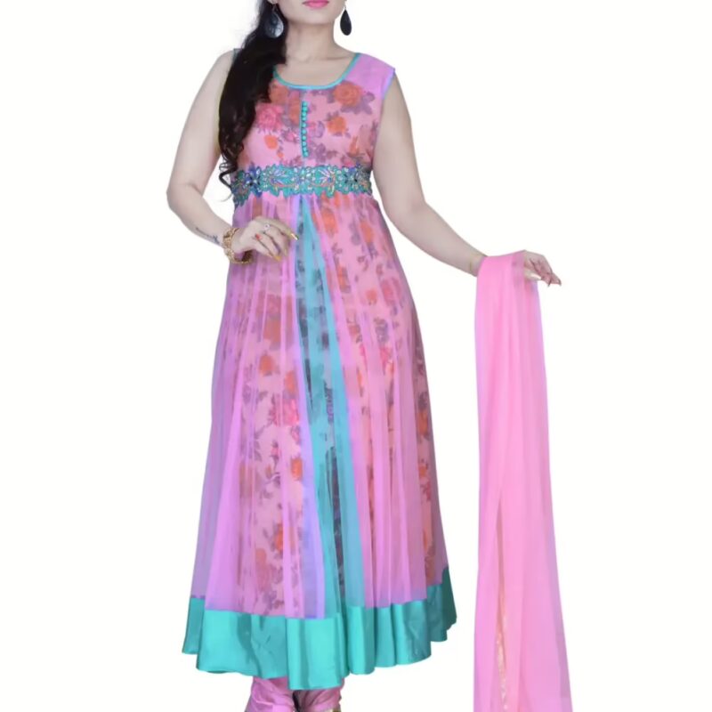 Pazaar Lavender Pink Embroidered Festival Anarkali Kameez