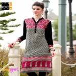 Hi-Fashion Designer Black Printed Cotton Kurti