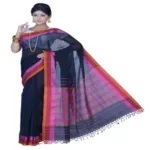 Pazaar Black Festival Saree With Matching Blouse Piece