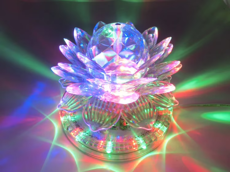 SuperDeals 48 RGB LED Rotating Voice Activated Lotus Stage Light