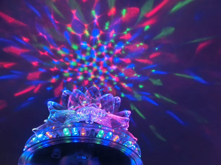 SuperDeals 48 RGB LED Rotating Voice Activated Lotus Stage Light - Image 6