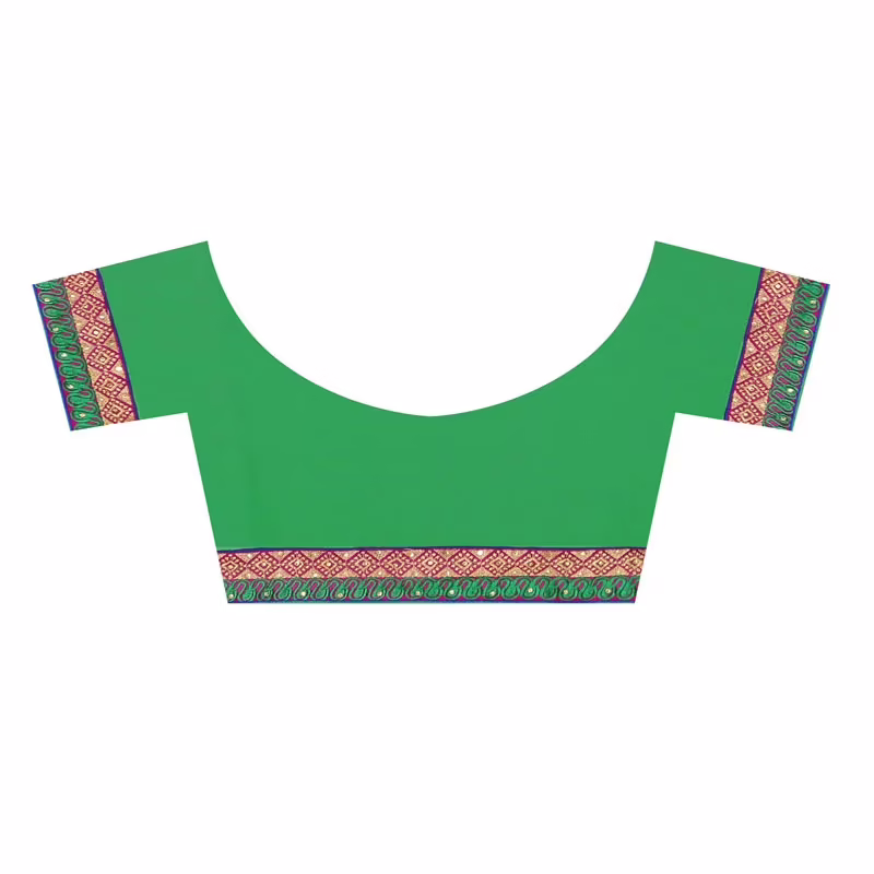 Lookslady Embroidered Green Chiffon Saree - Image 2