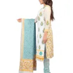 Lookslady Embroidered White Cotton Dress-Material
