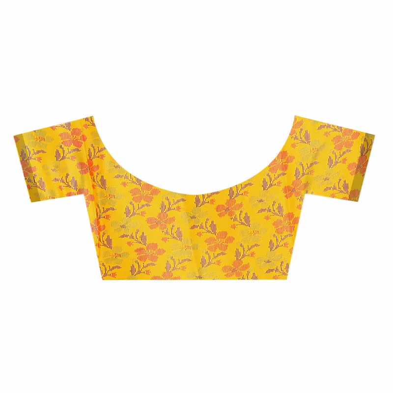 Lookslady Printed Yellow Crepe saree - Image 2