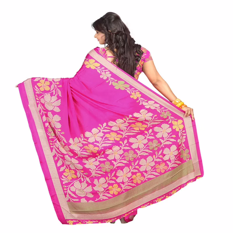 Lookslady Printed Pink Crepe saree - Image 2
