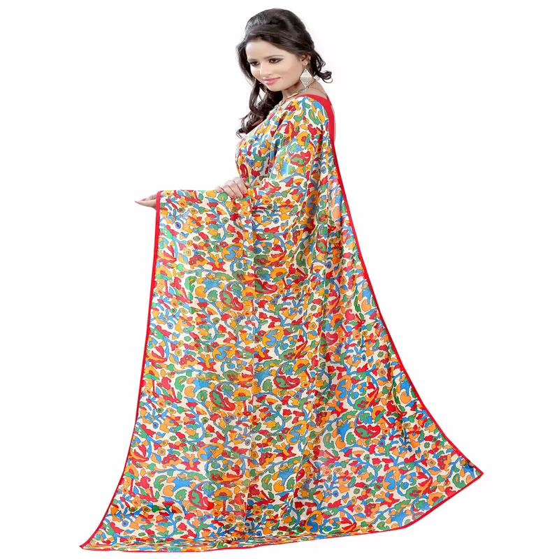 Lookslady Printed Red Georgette saree - Image 4