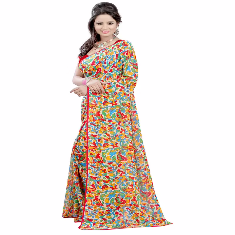 Lookslady Printed Red Georgette saree - Image 2