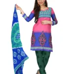 Lookslady Printed Pink Cotton Printed Dress-Material