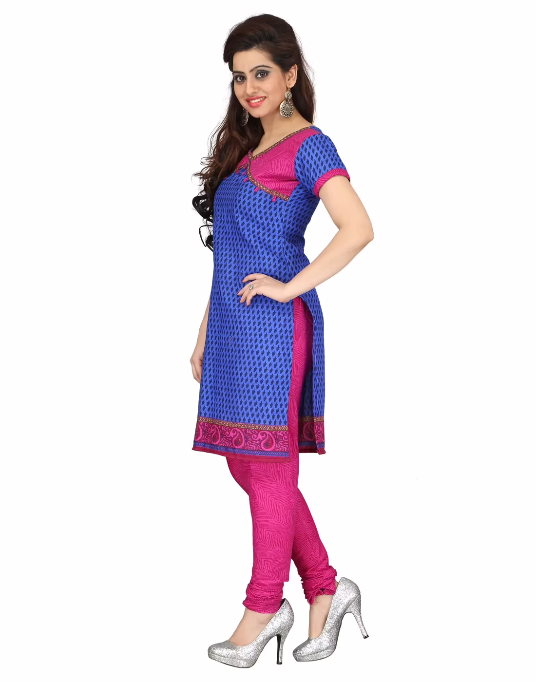 Lookslady Printed Blue Cotton Printed Dress-Material - Image 3