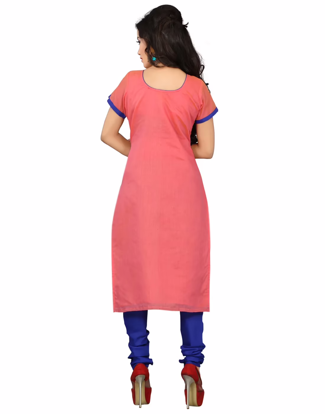Lookslady Embroidered Pink Cotton Dress-Material - Image 2