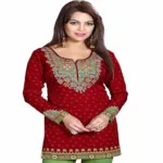Buyzaar Maroon Print Designer Readymade Kurtis