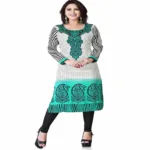 Buyzaar Turquoise  Print Designer Readymade Kurtis