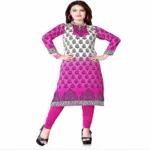 Buyzaar Pink Print Designer Readymade Kurtis