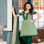 Mahek Green & Navy Blue Jacquard Brasso Unstitched Suit