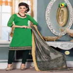 Mahek Green & Black Jacquard Brasso Unstitched Suit