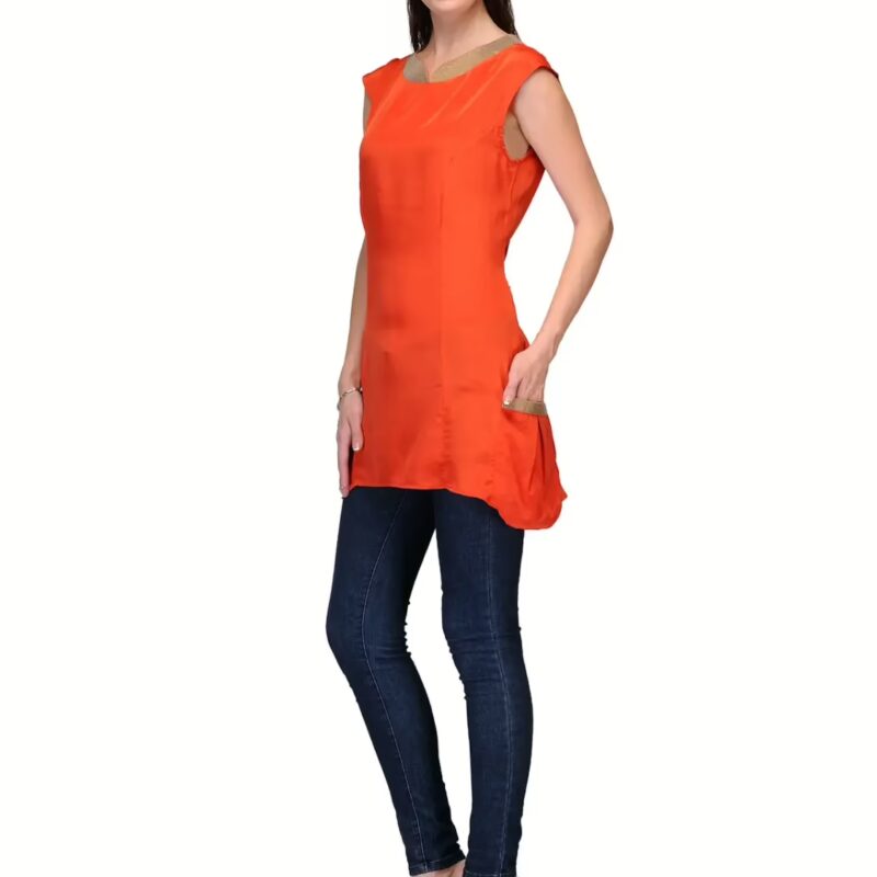 Raas prêt Smart Rust Orange Crepe Casual Tunic/Top/Kurti