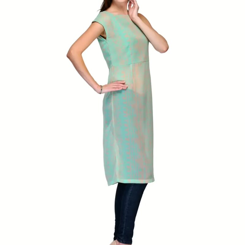 Raas Prêt Casual Sheer Printed Pastel Green Tunic Top