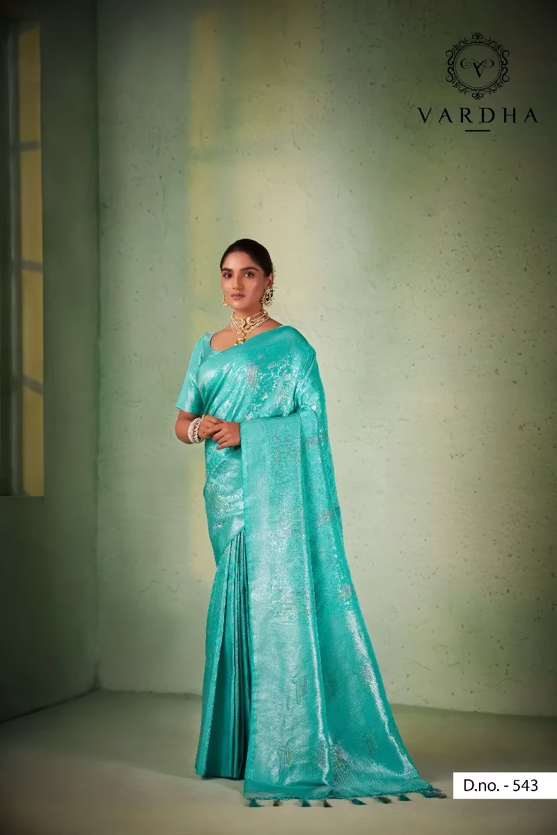 Aksha Zari Women Blue Saree