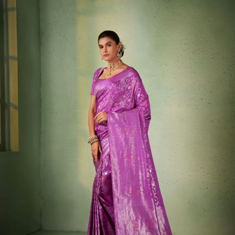 Aksha Zari Purple Women Saree