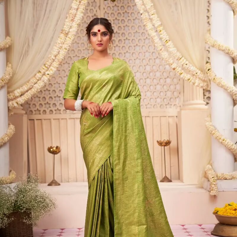 Amara Green Zari Women Saree