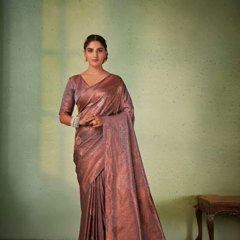 Anvaya Grey Zari Women Saree