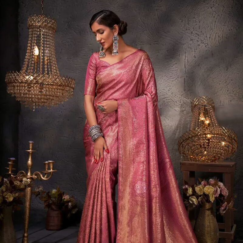 Ayana Pink Zari Women Saree