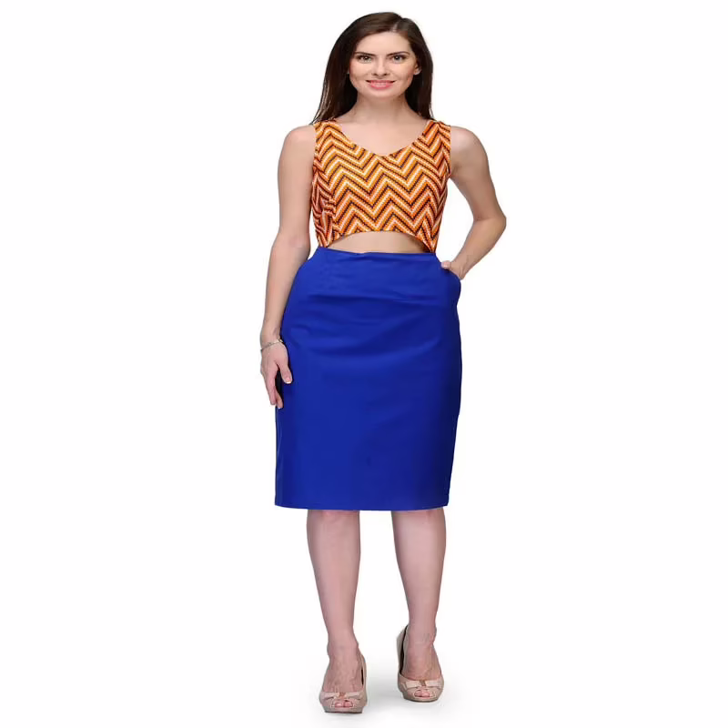 Chevron print cut-out midi dress - Image 3