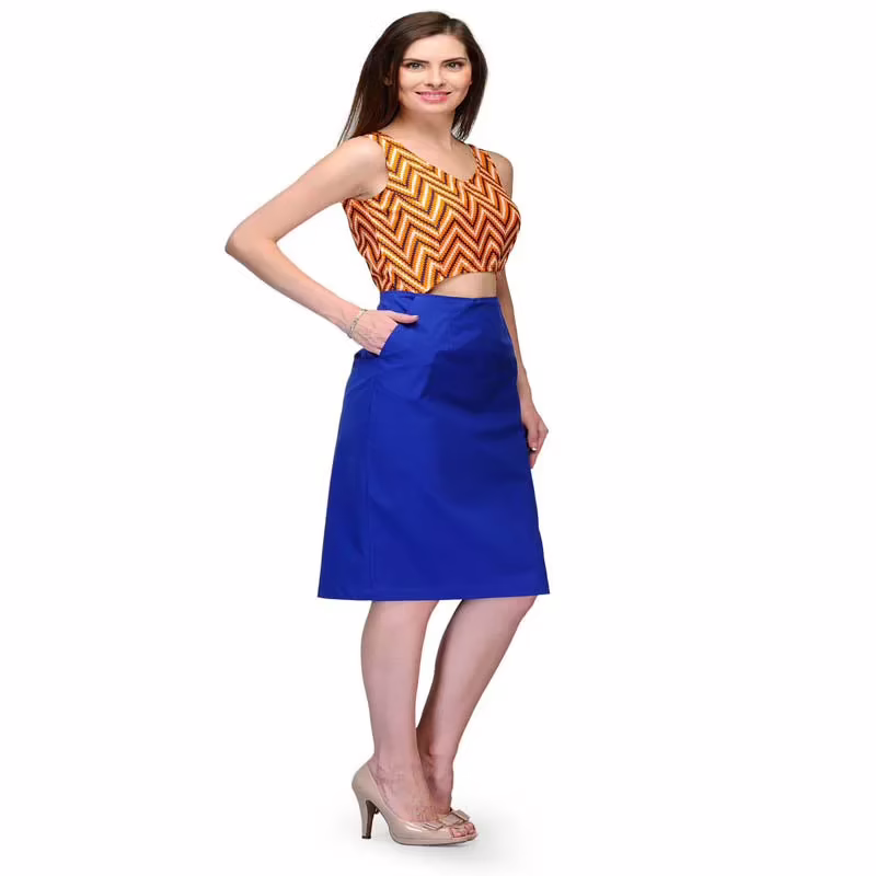 Chevron print cut-out midi dress - Image 2