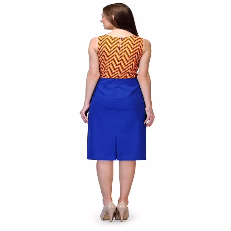 Chevron print cut-out midi dress - Image 5