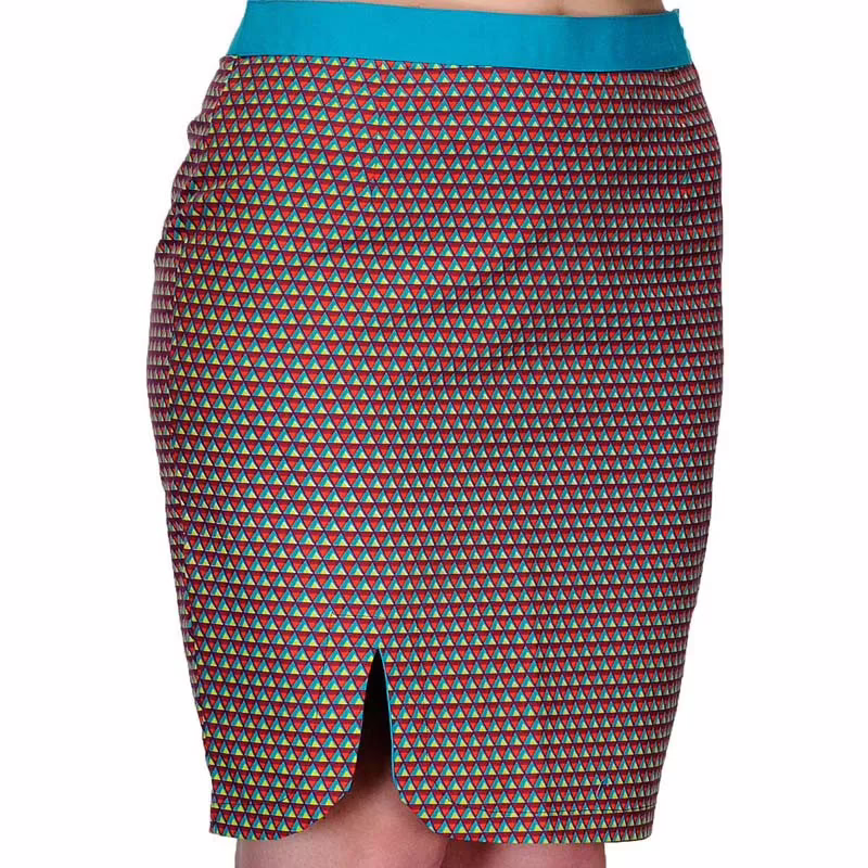 Contrasting Slit Pencil Skirt and Crop Top set - Image 2